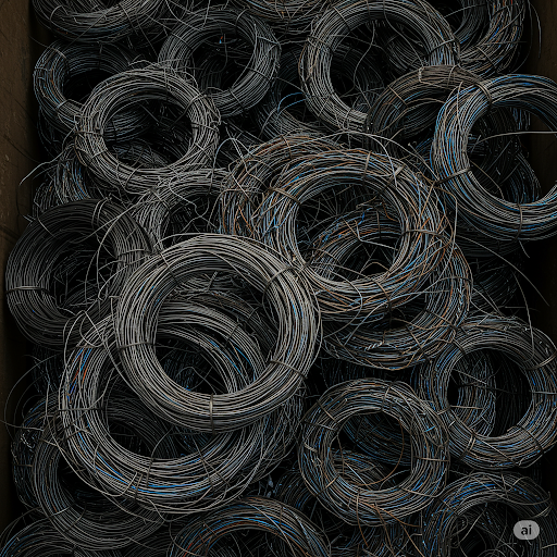 Coiled Aluminium wire scrap ready for recycling